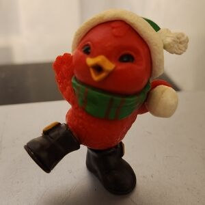 Hallmark Christmas Merry Miniature 1981 Redbird Cardinal with Snowball Figurine